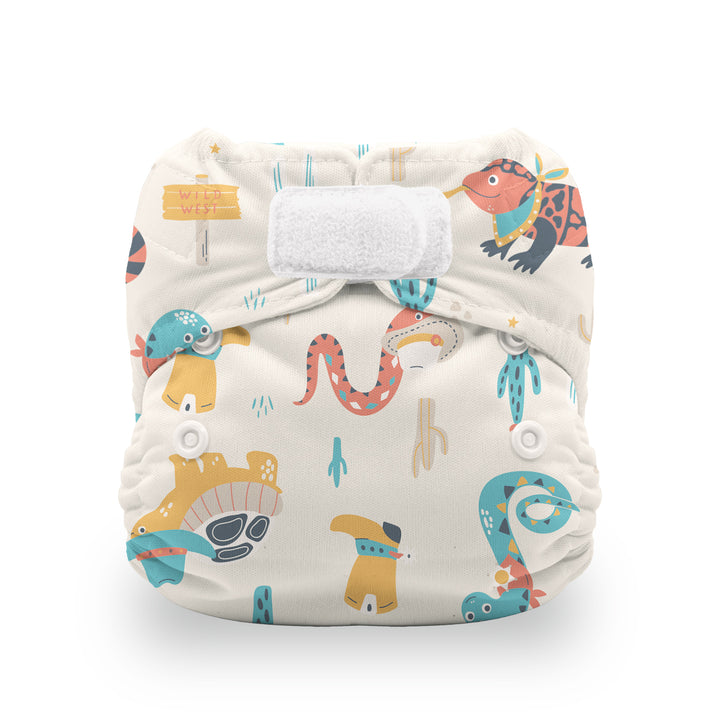 Thirsties Natural Newborn AIO Diaper Hook and Loop reptile wranglers
