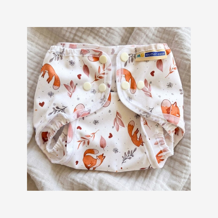 Rikki diaper wrap snap small setting cozy fox