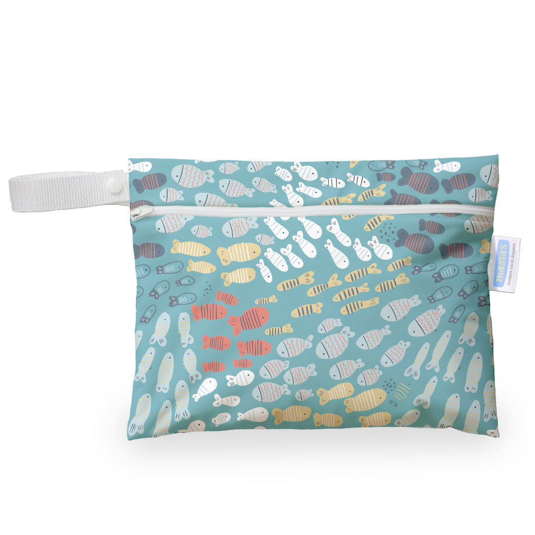 Thirsties mini wet bag schooling fish print