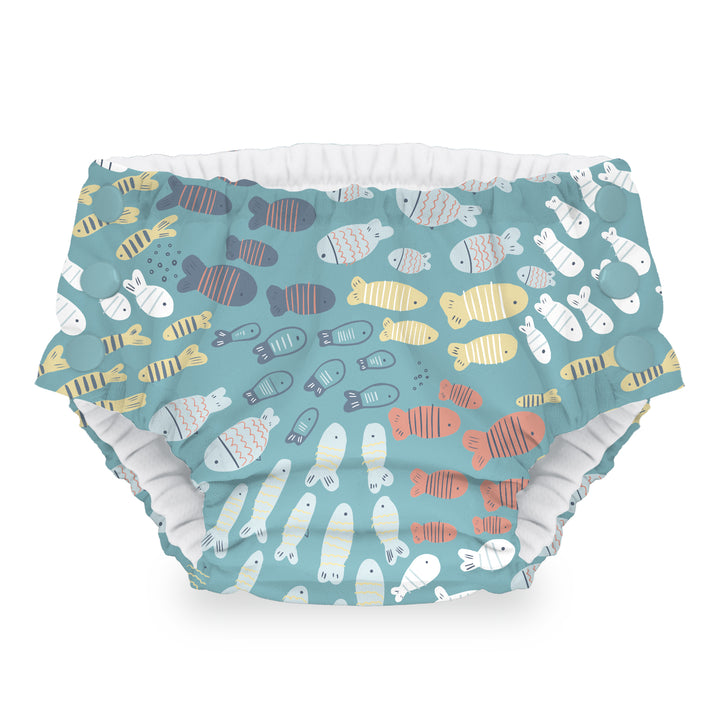 Thirsties Swim diaper schooling print with school of fish print