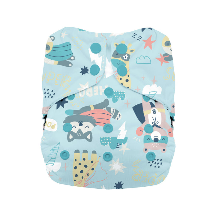 Thirsties natural all in one cloth diaper with cotton super hero