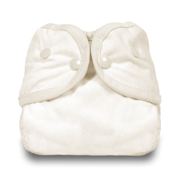 Thirsties Birch off-white reusable cloth diaper with adjustable snap closures