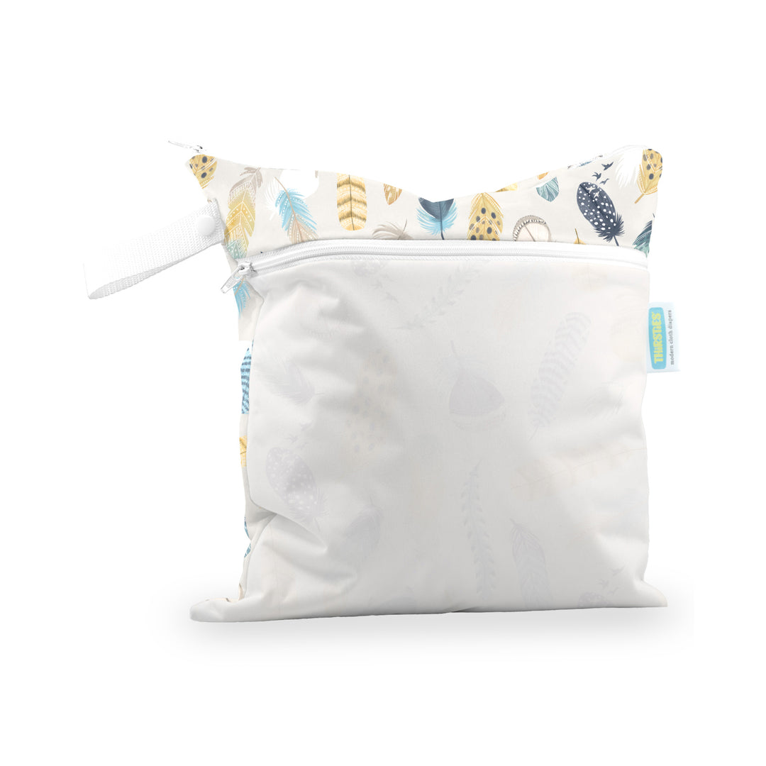 Thirsites Wet Dry bag two pocket cloth diaper storage bag wild plume print