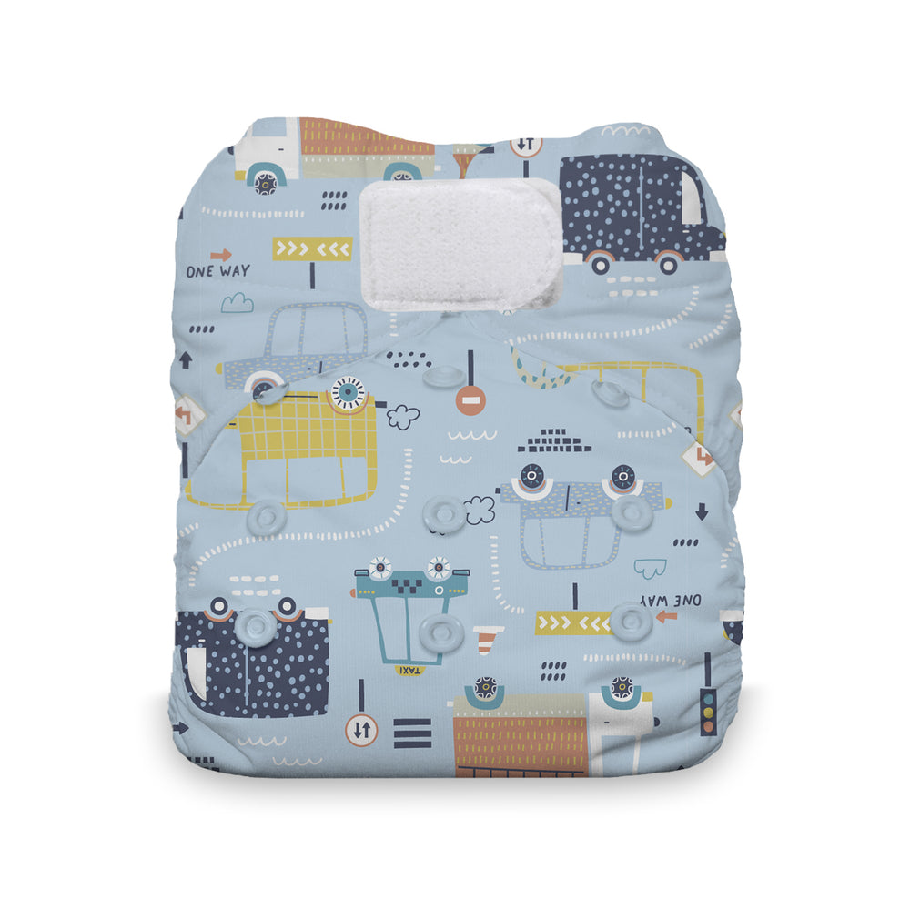 Thirsties hook and loop cotton all in one diaper Traffic Jam