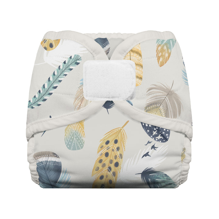 Thirsties Diaper cover hook and loop wild plume feather print