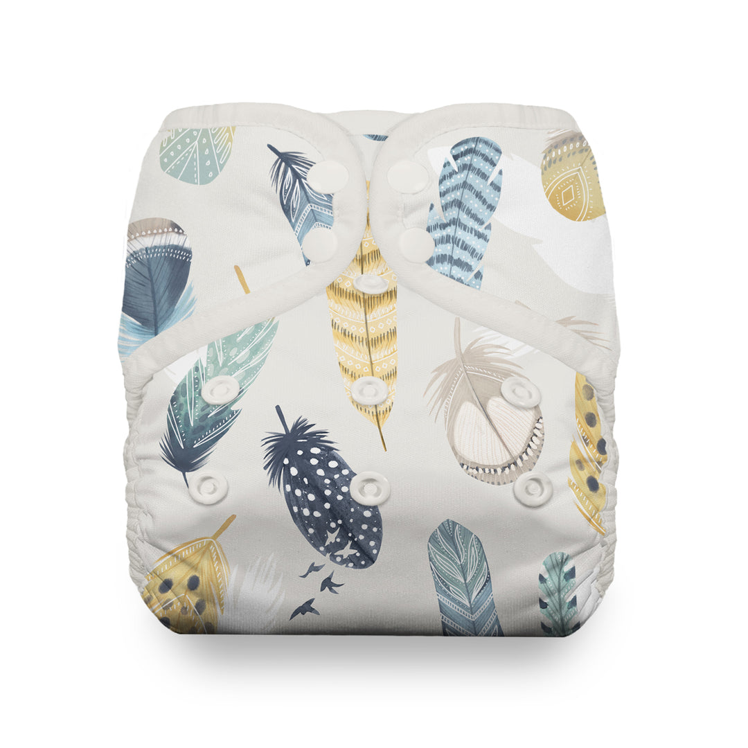 Thirsties pocket diaper organic cotton wild plume feather print