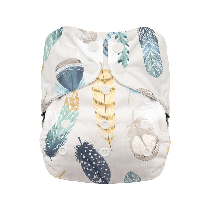 Thirsties natural all in one cloth diaper with organic cotton wild plume