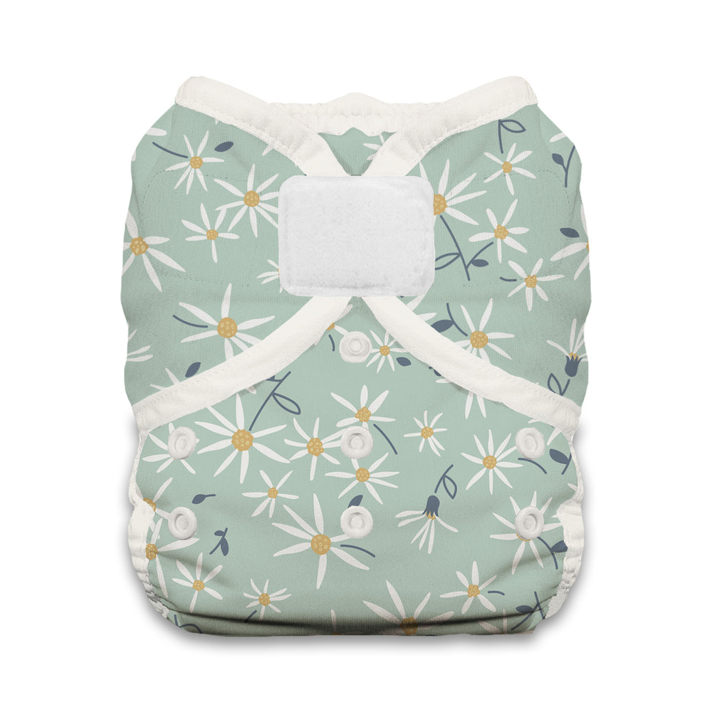Floral-patterned diaper cover Thirsties Duo Wrap hook and loop woodland Aster