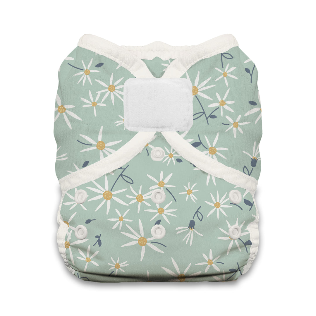 Floral-patterned diaper cover Thirsties Duo Wrap hook and loop woodland Aster