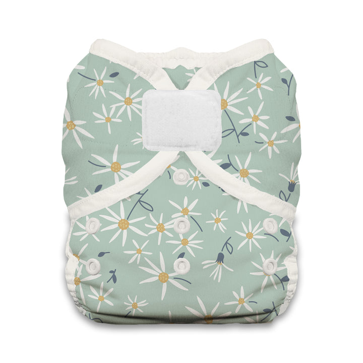 Floral-patterned diaper cover Thirsties Duo Wrap hook and loop woodland Aster