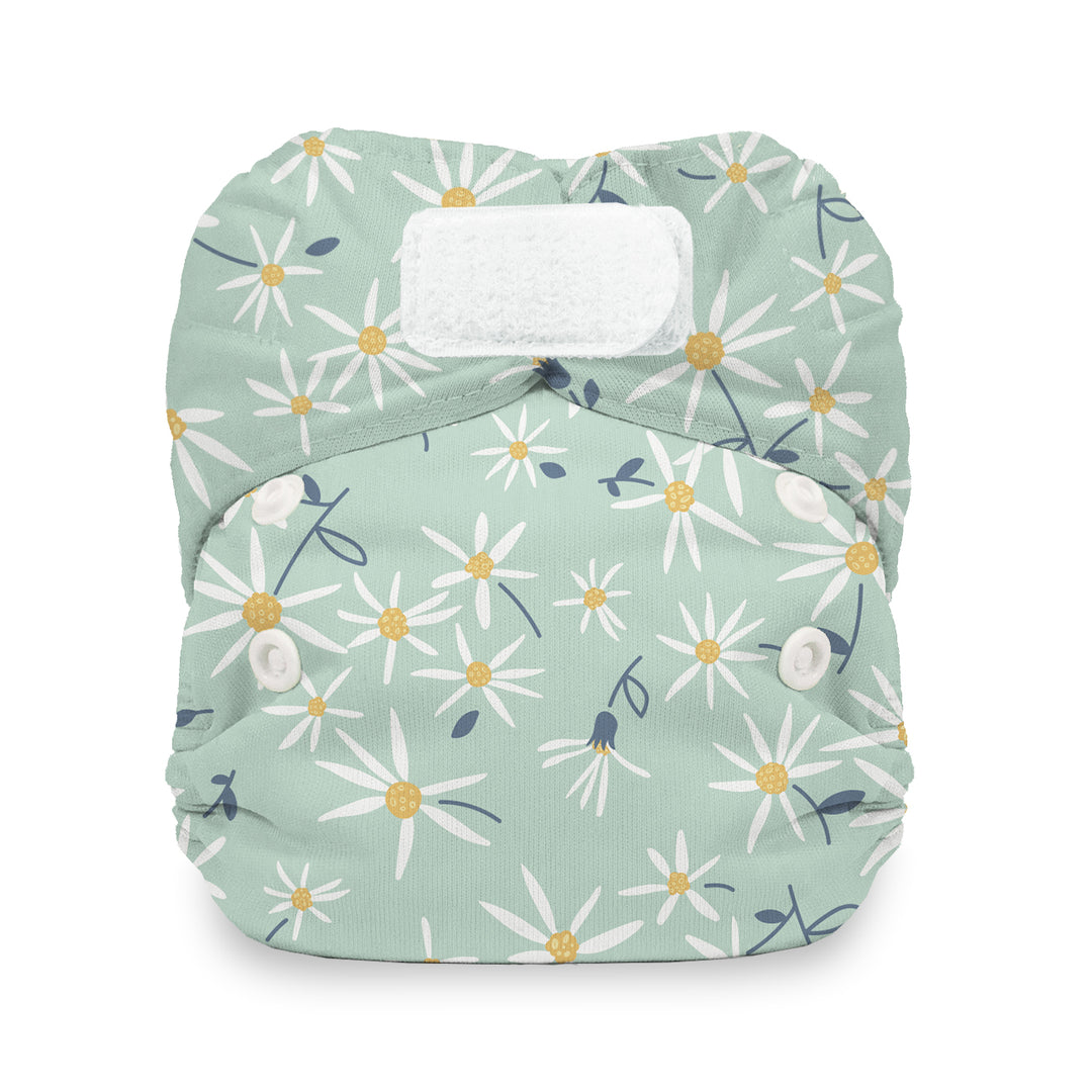 Thirsties Natural newborn all in one organic cotton cloth diapers hook and loop closure woodland aster print