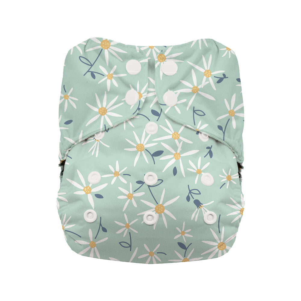 Thirsties natural all in one cloth diaper with organic cotton woodland aster