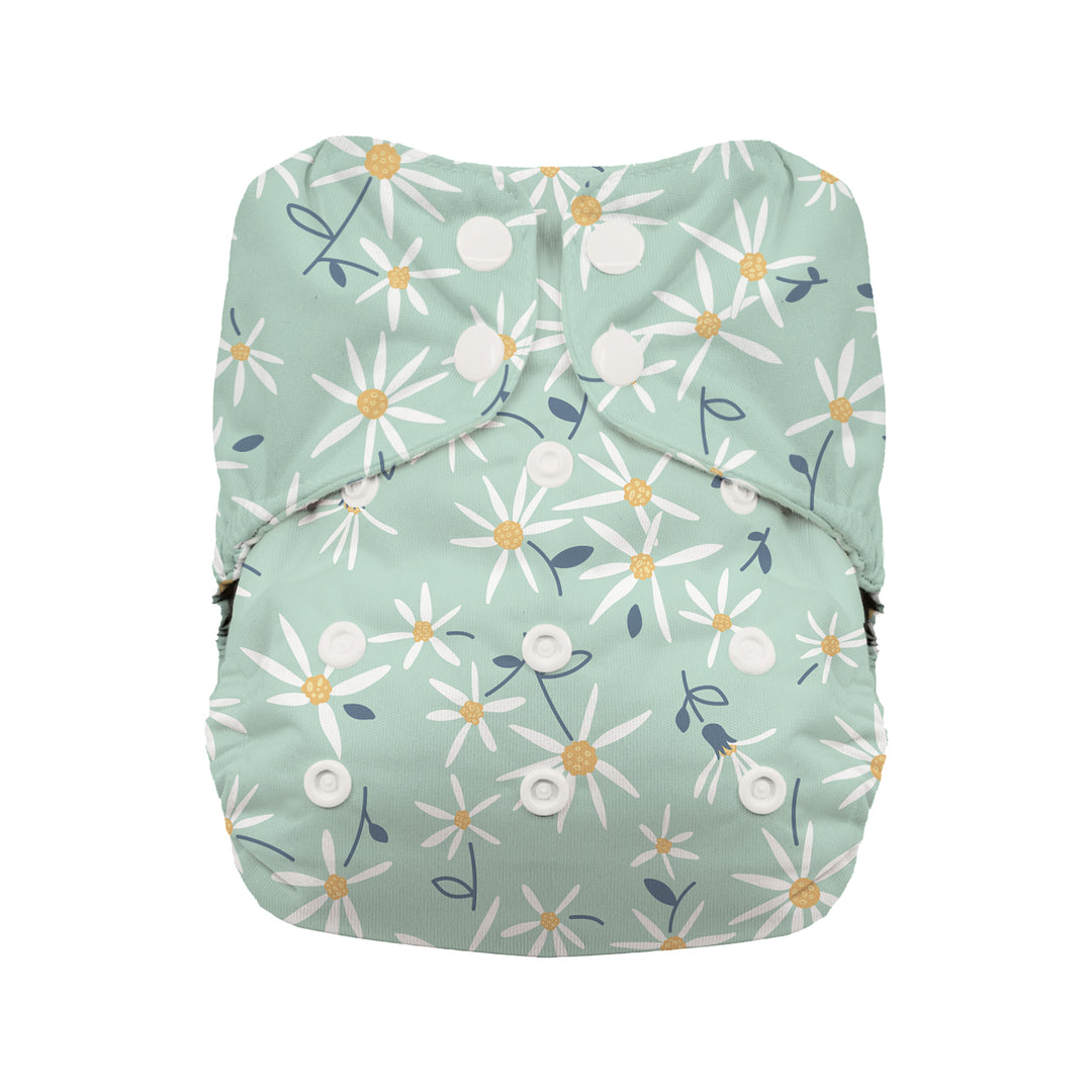 Thirsties natural all in one cloth diaper with organic cotton woodland aster