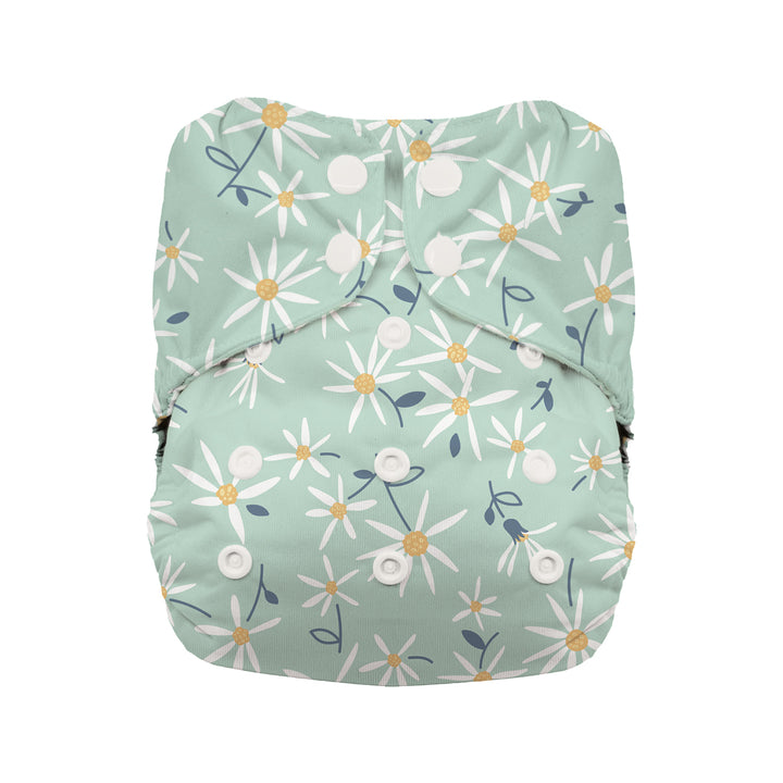 Thirsties natural all in one cloth diaper with organic cotton woodland aster