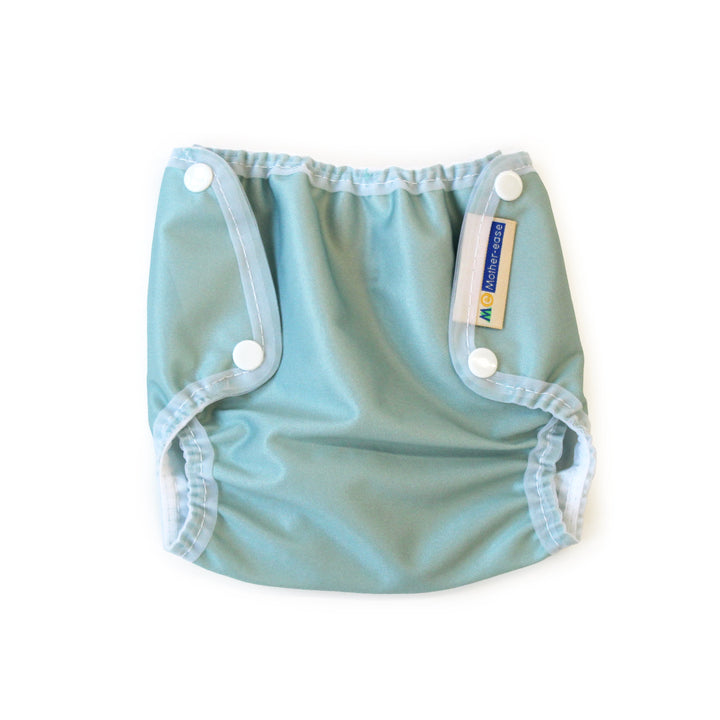 Mother-ease Air flow cover newborn diaper cover for a fitted diaper sage light green