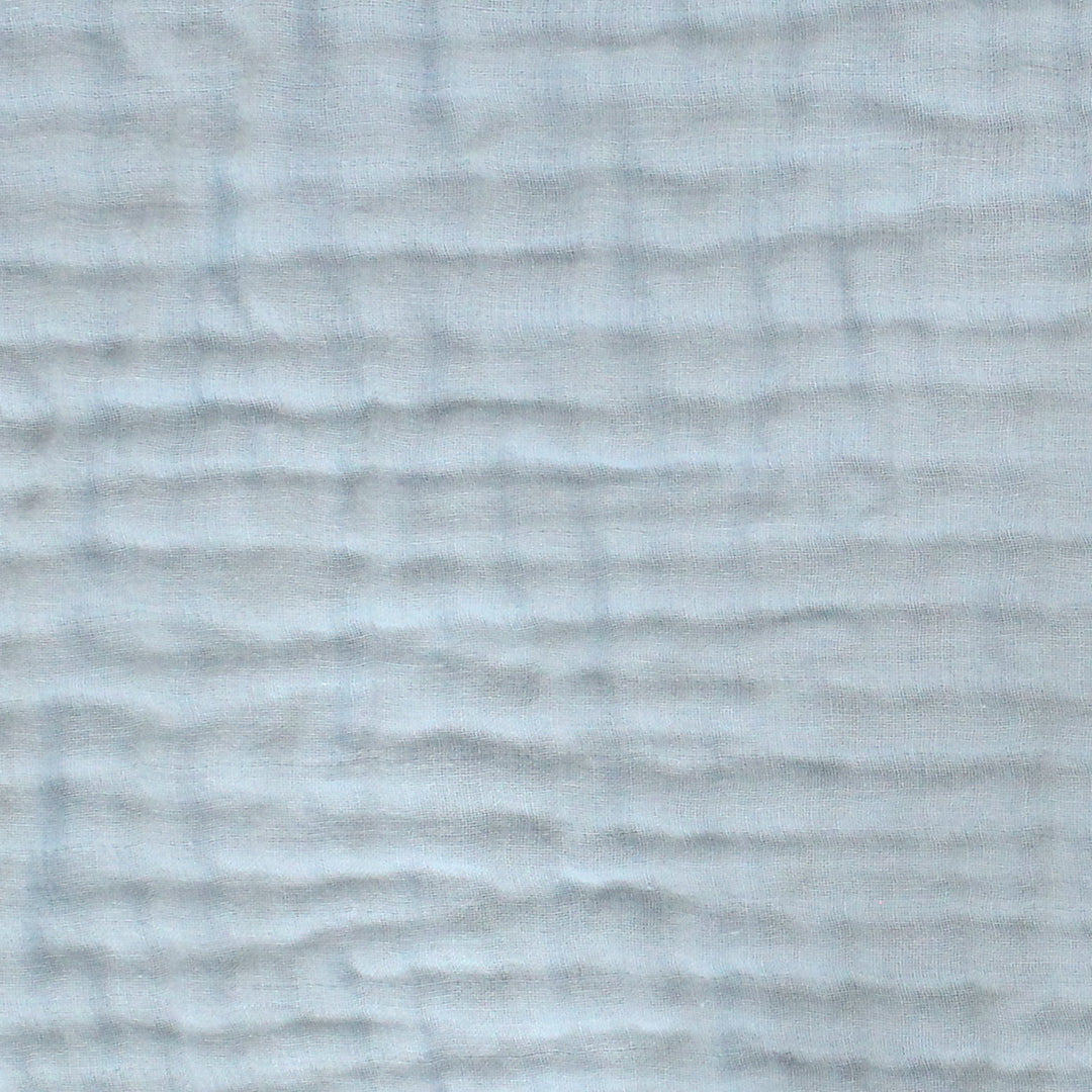 Soft Blue crinkle muslin blanket fabric swatch