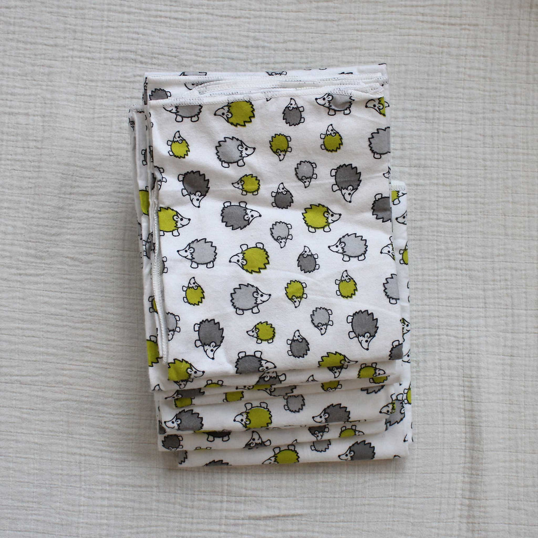 cotton flannel fabric with hedgehog print