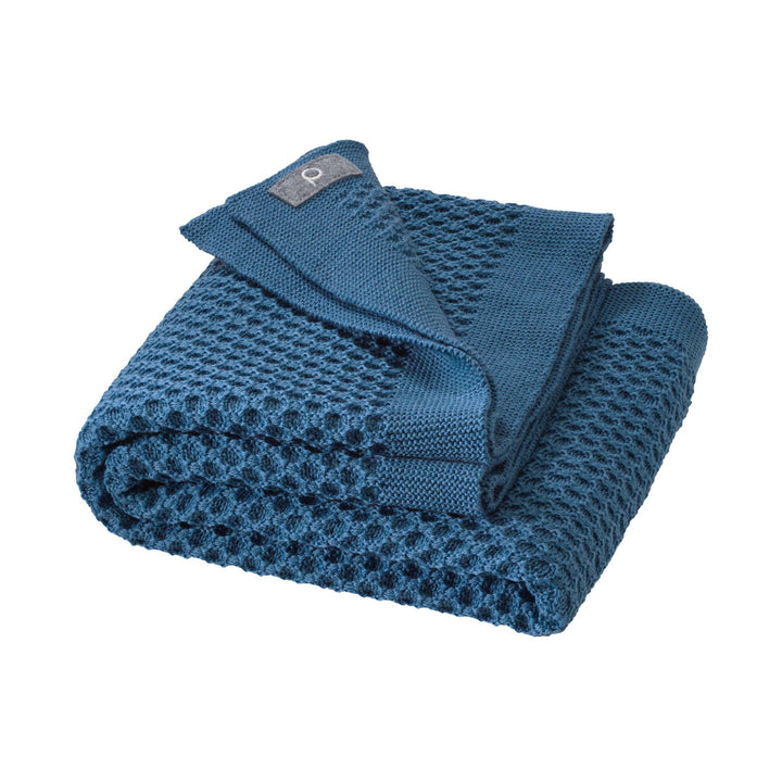 Disana honeycomb merino wool baby blanket dove blue