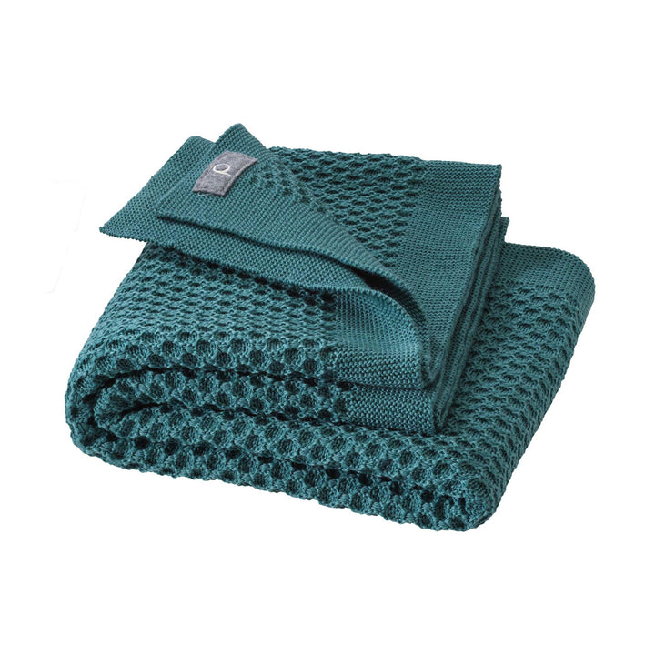 Disana honeycomb merino wool baby blanket eucalyptus