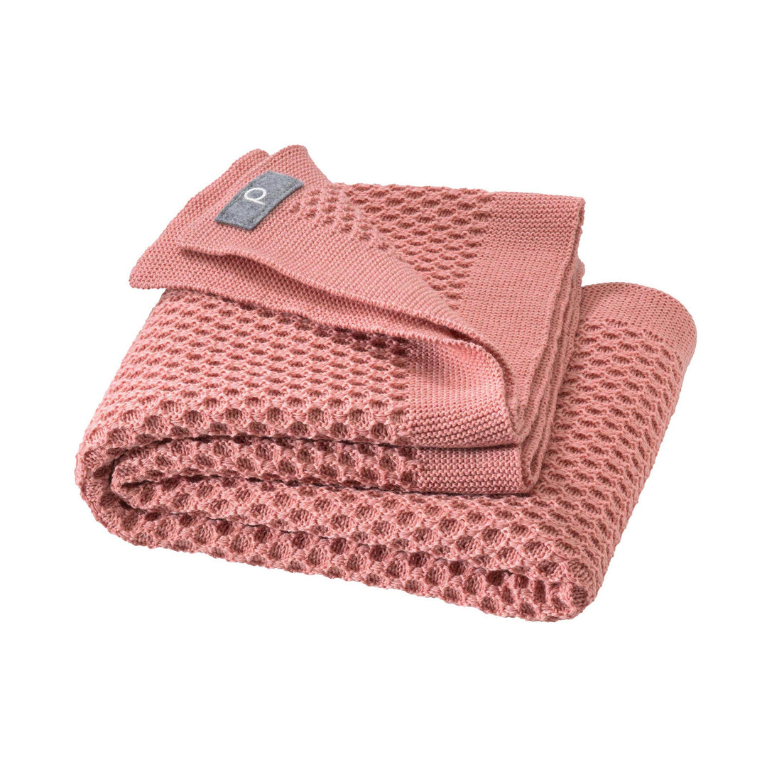 Disana honeycomb merino wool baby blanket soft pink