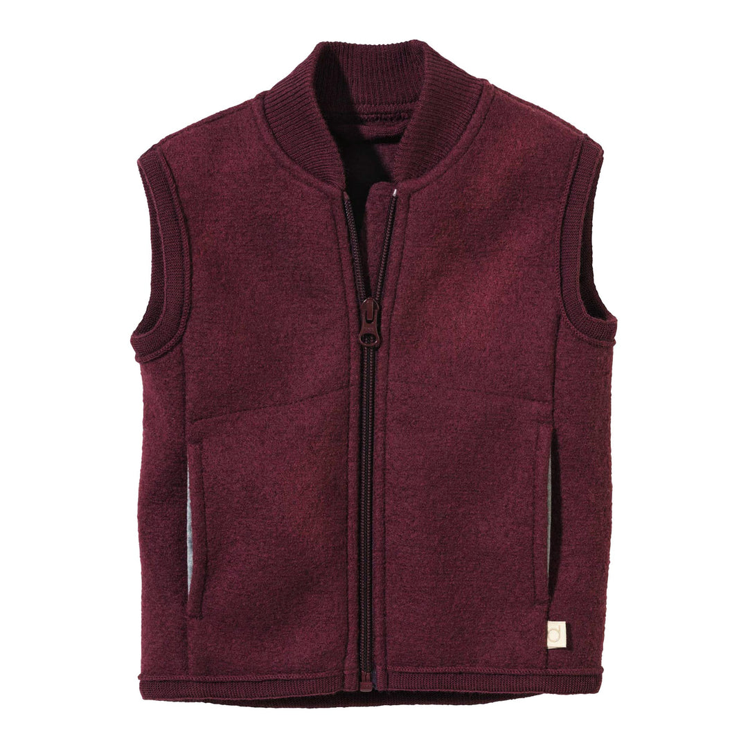 DIsana boiled wool childrens vest Cassis