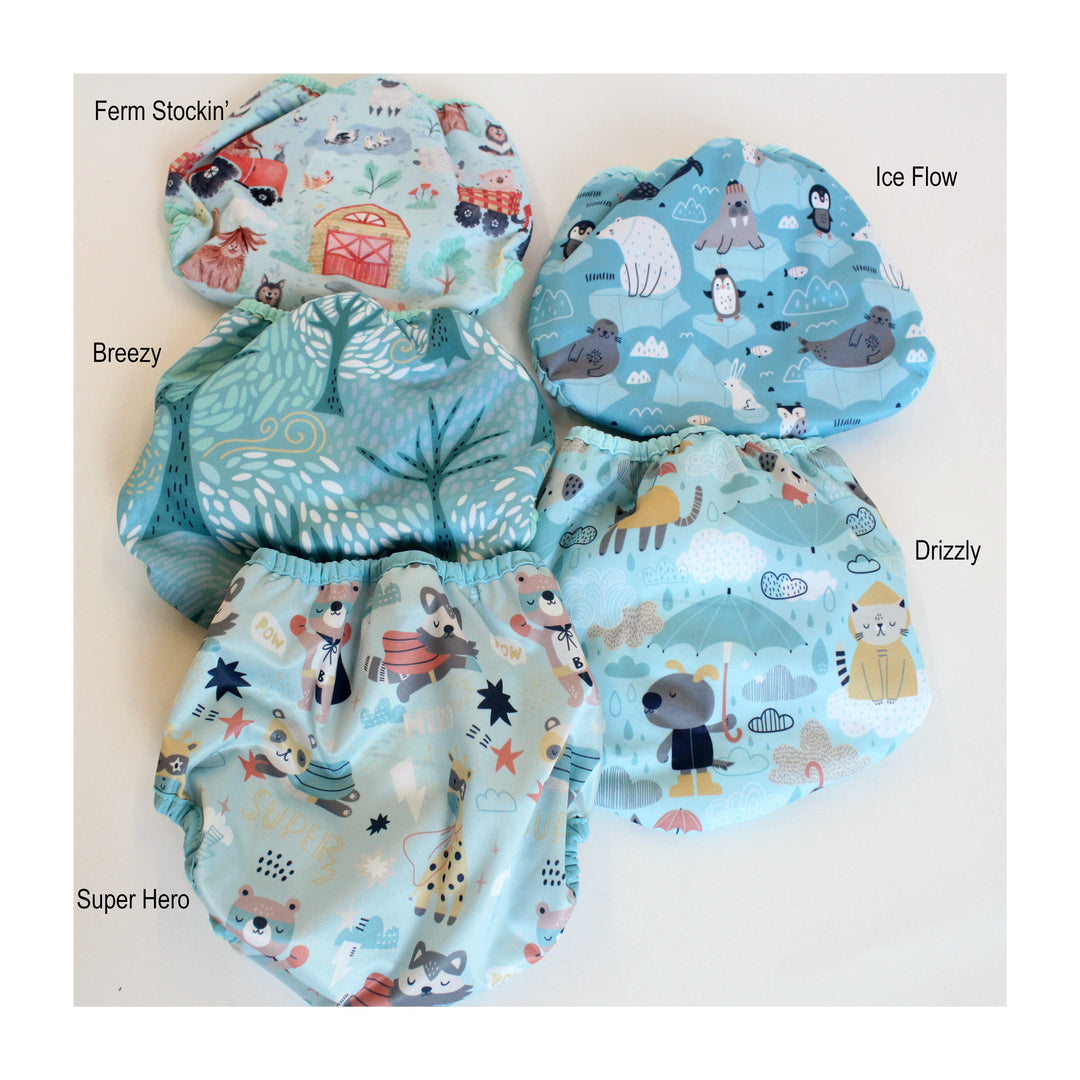 Duo Wraps in blue colors in various prints