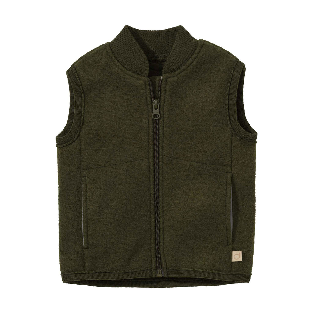 Disana organic merino wool children's vest olive green 