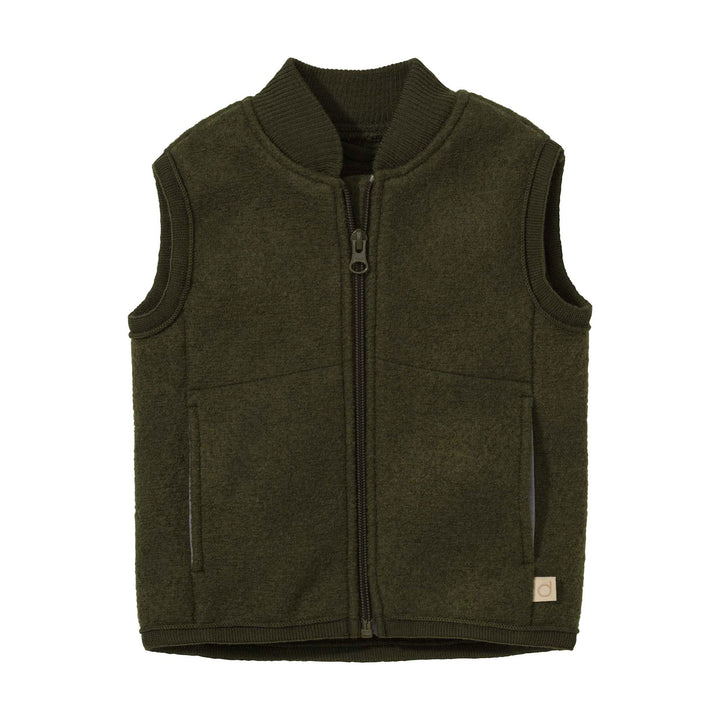 Disana organic merino wool children's vest olive green 