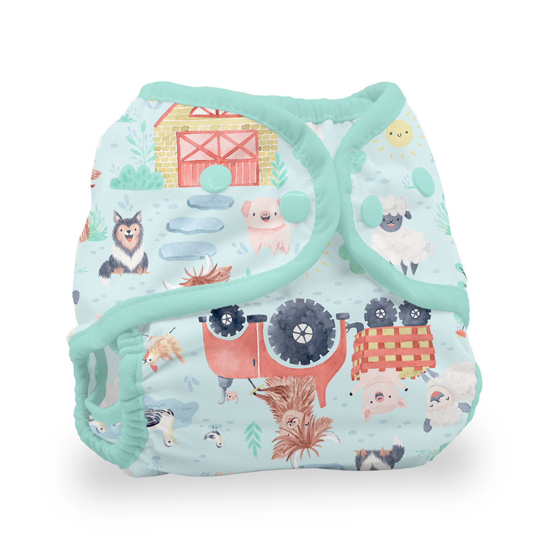 Thirsties Diaper Cover snaps ferm stockin farm print