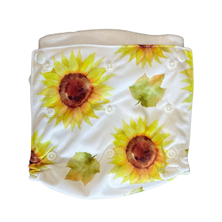 Flappy nappies flowers elimination communication diaper cover sunflowers
