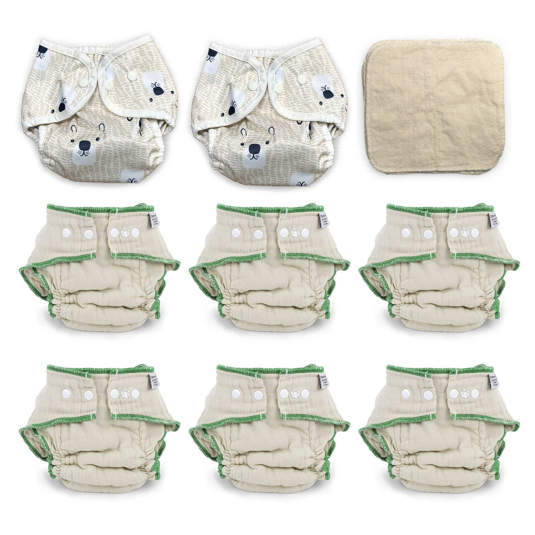 Cloth-eez Workhorse cloth diaper kit for XL toddlers with Thirsties Cover Bearly
