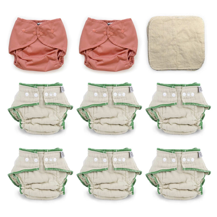 Cloth-eez Workhorse cloth diaper kit for XL toddlers with Thirsties Cover Clay