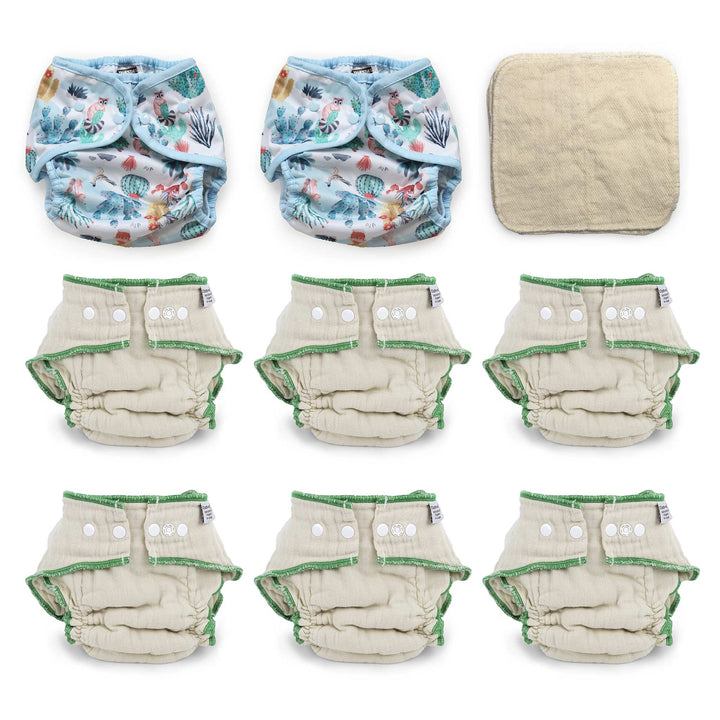 Cloth-eez Workhorse cloth diaper kit for XL toddlers with Thirsties Cover Desert Dunes