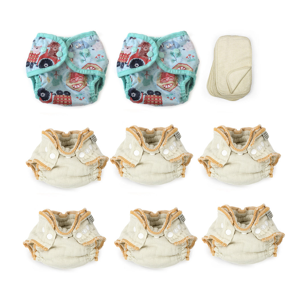 Newborn cloth diaper kit ferm stockin
