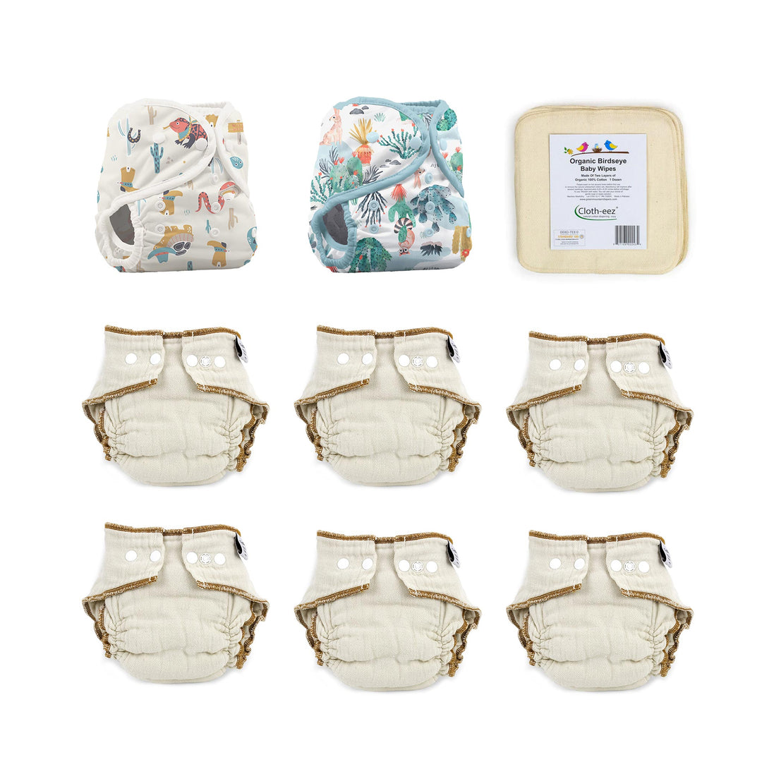 give it a try cloth diaper kit size large Workhorse organic and Thirsties Duo Wraps reptile wrangers and desert dunes