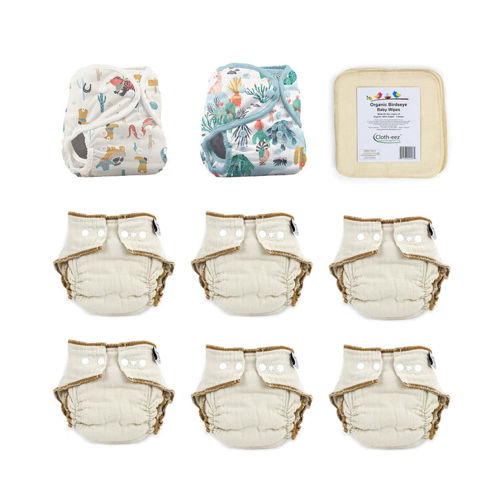 give it a try cloth diaper kit size large Workhorse organic and Thirsties Duo Wraps reptile wrangers and desert dunes