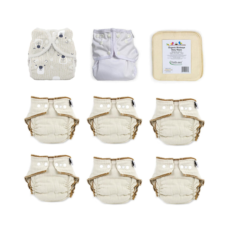 give it a try cloth diaper kit size large organic Mommys touch Cover and Bear print