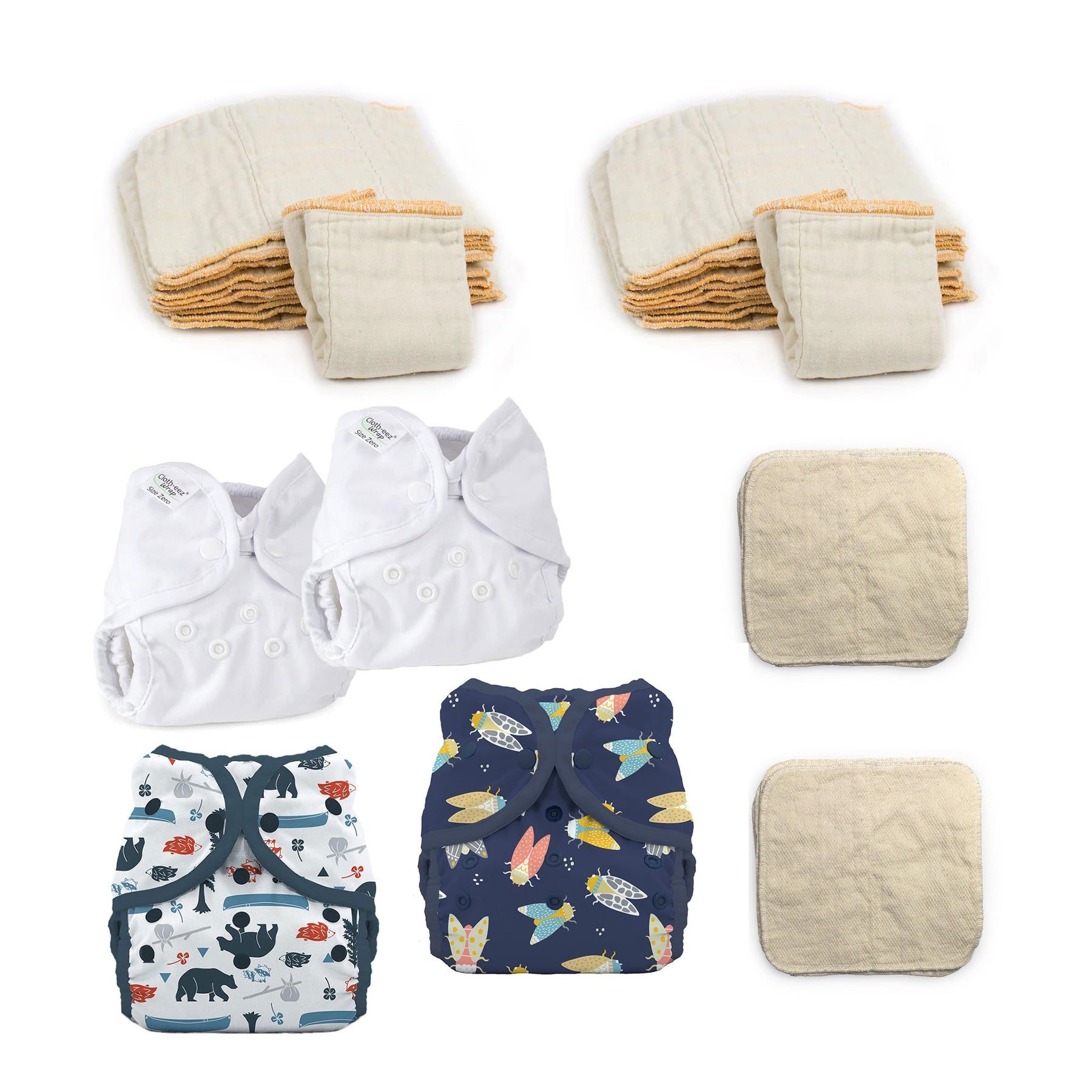 Hello Baby - Cloth Diapering Kit for newborns with natural cotton ...