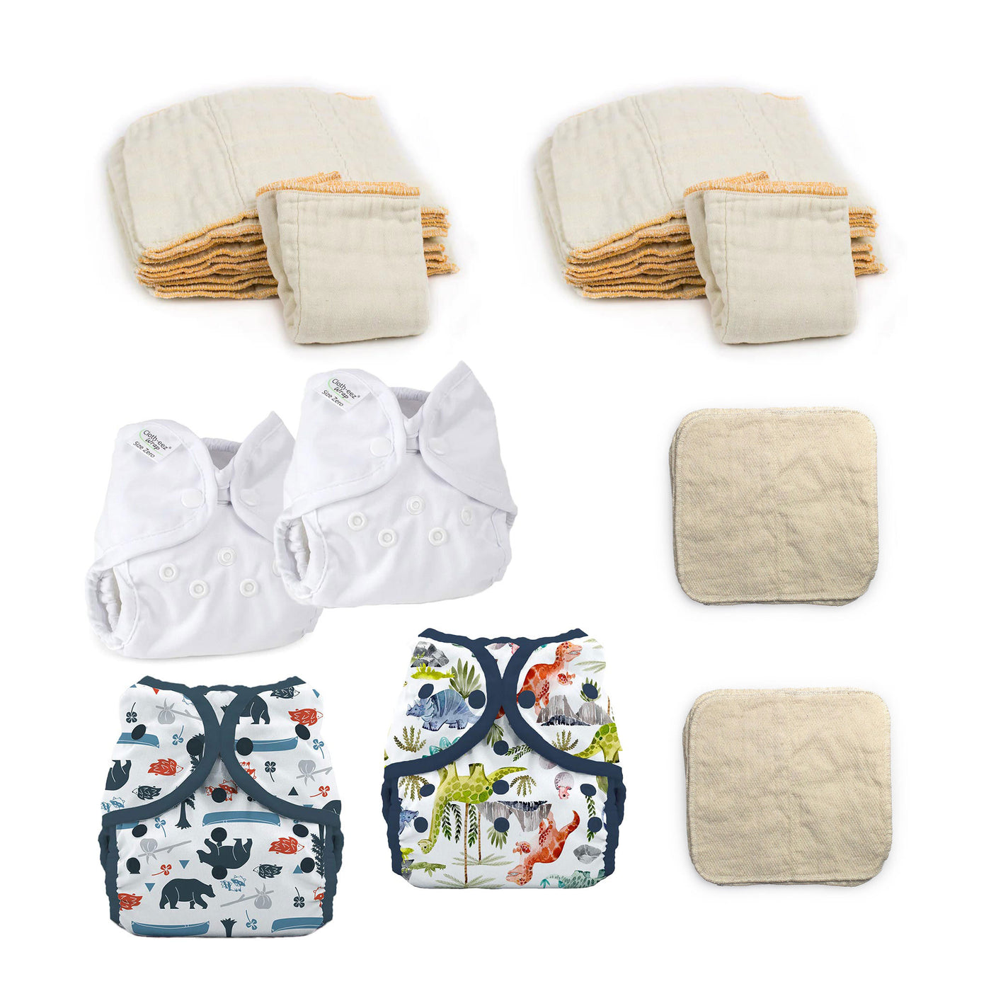 hello baby cloth diaper kit with organic diapers boy prints