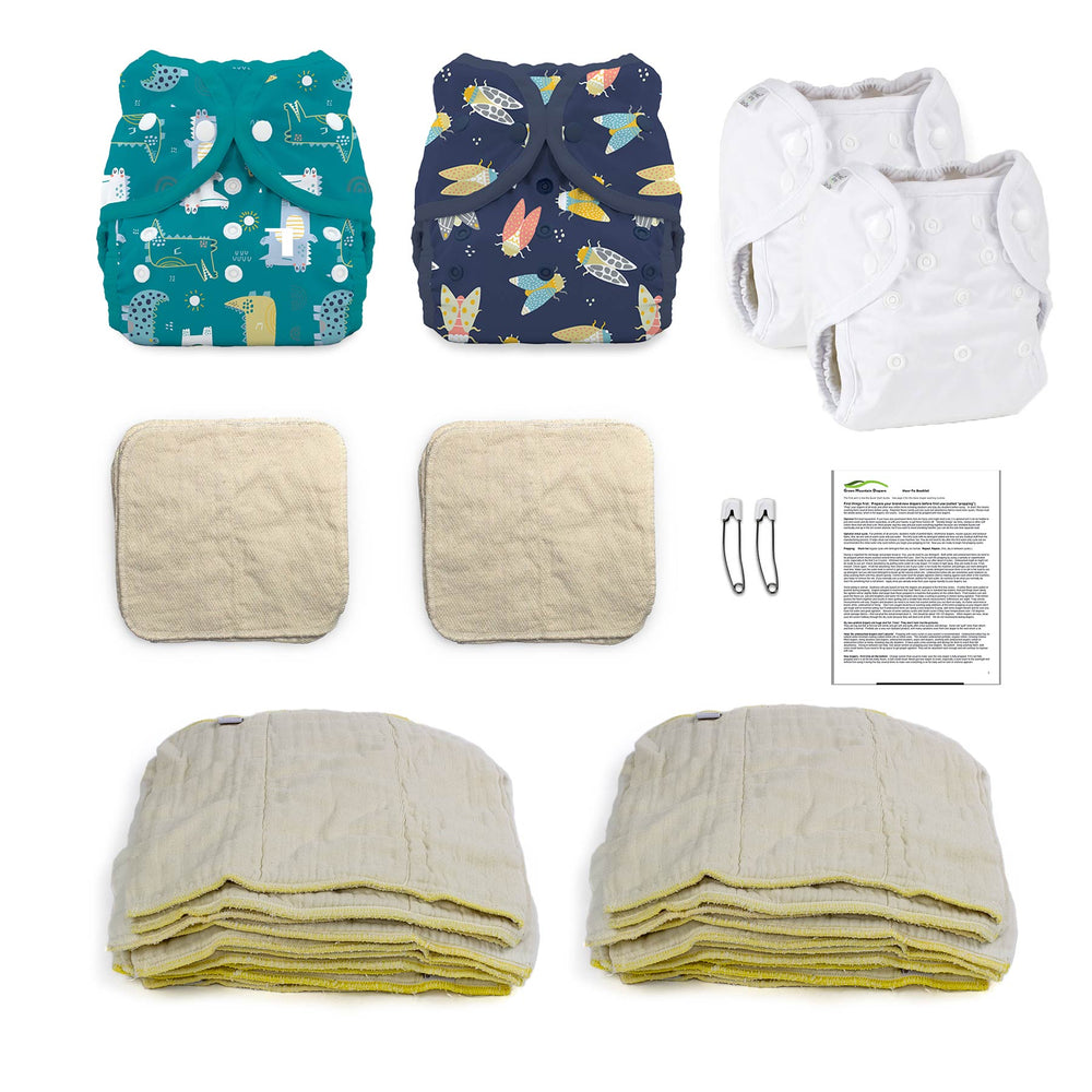 organic cloth diaper kit Kit for an infant baby boy with prefold diapers