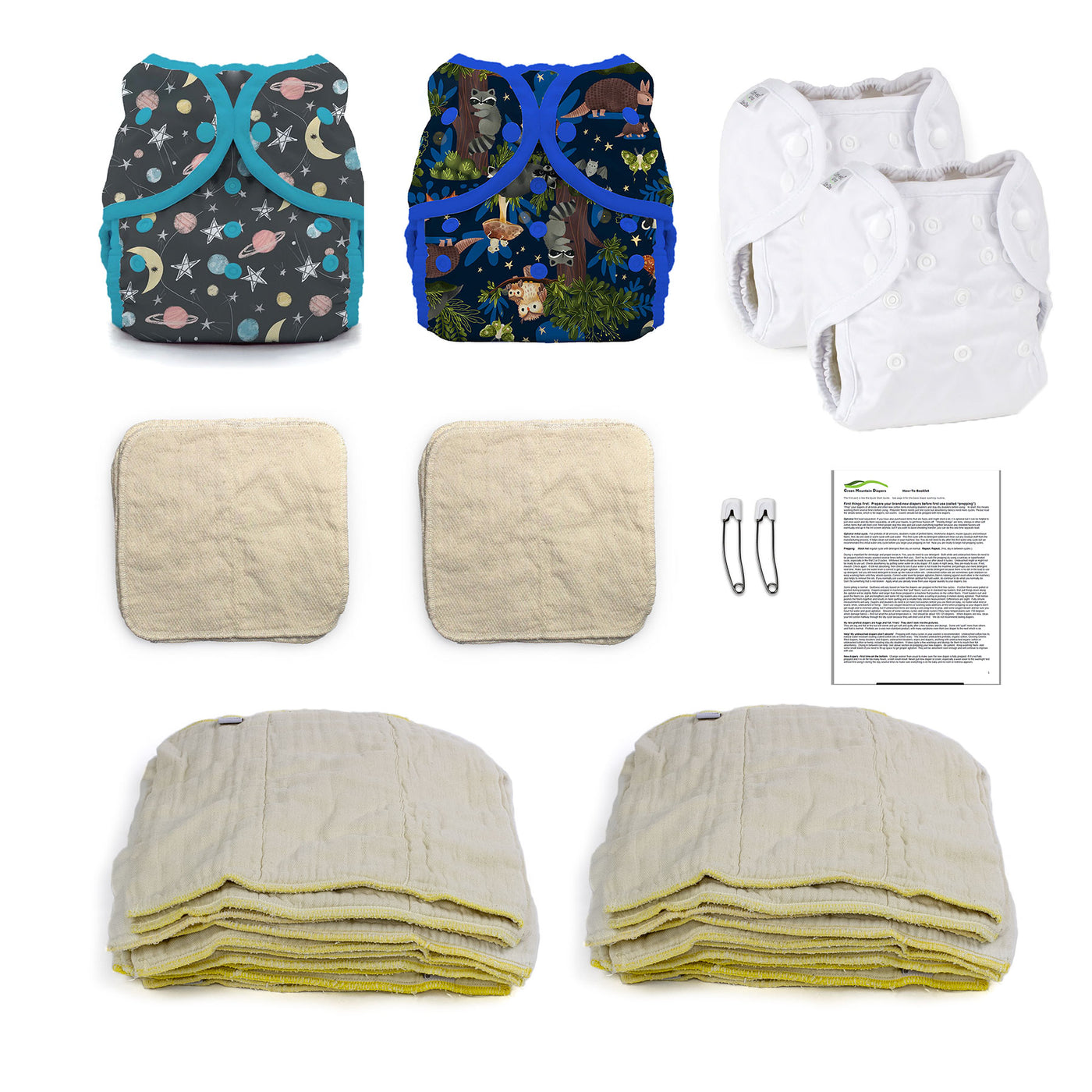 hello small baby natural cloth diaper and covers kit boy