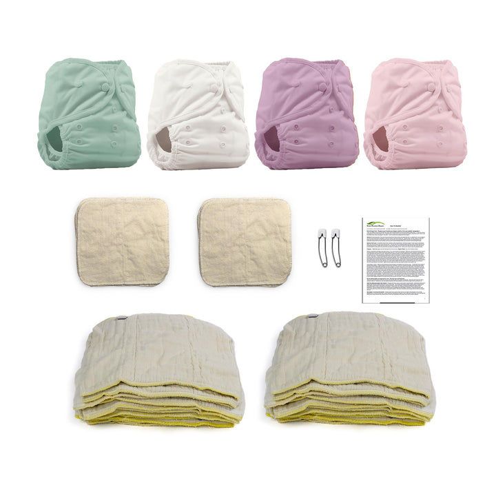 infant solid color diaper kit for an infant girl