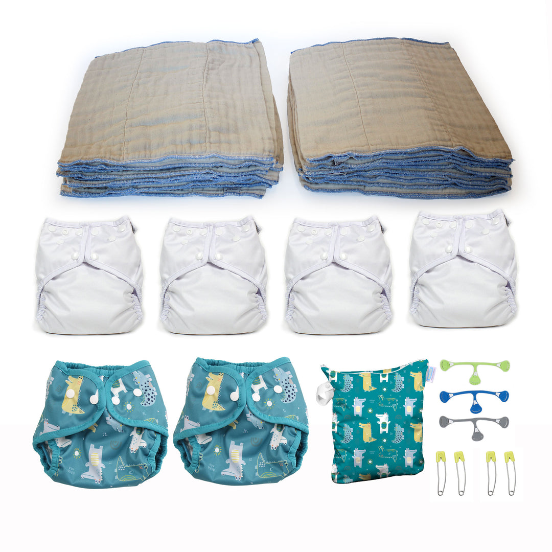 medium crokin intermediate medium 6 months cloth diaper kit with prefolds and covers
