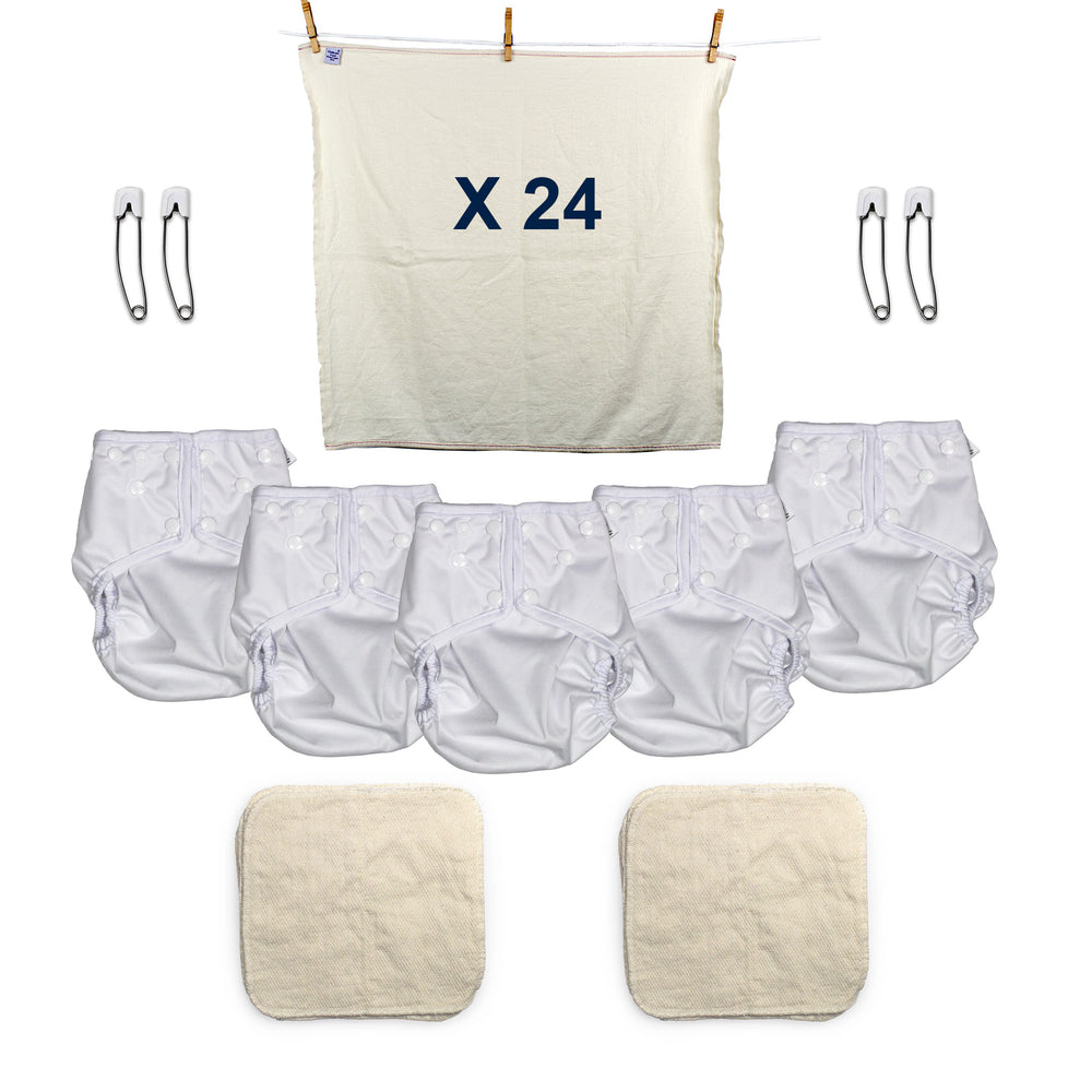cloth diaper minimalist kit organic cotton