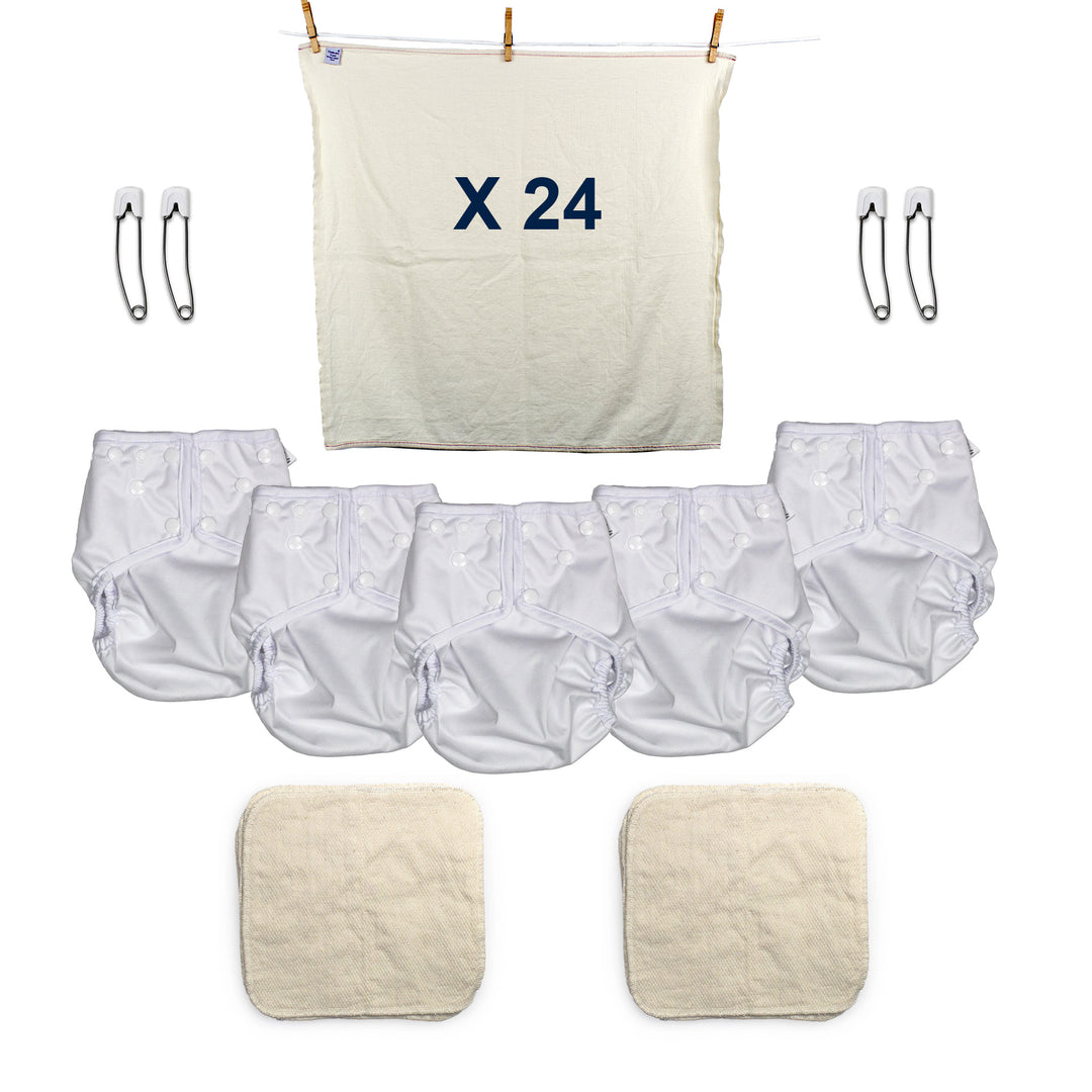 cloth diaper minimalist kit organic cotton
