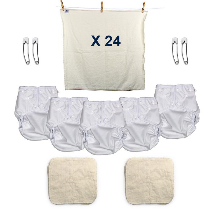 cloth diaper minimalist kit organic cotton