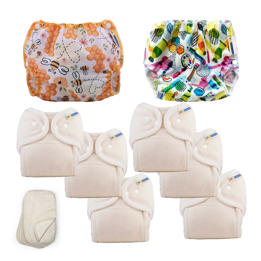 Mother-ease cloth diaper kit for a girl