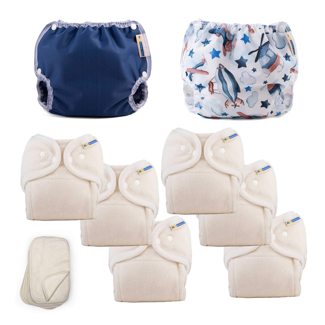 large cloth diaper kit for boy navy