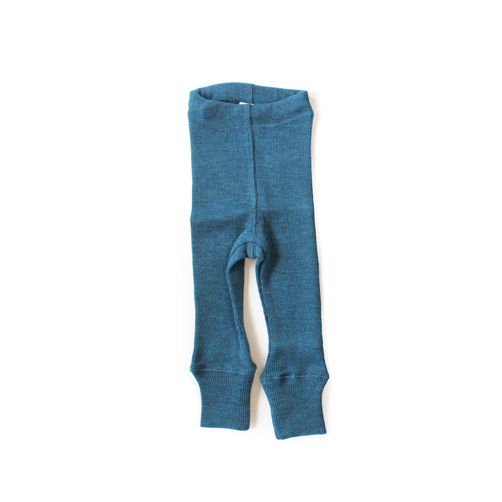 Manymonths wool baby leggings teal