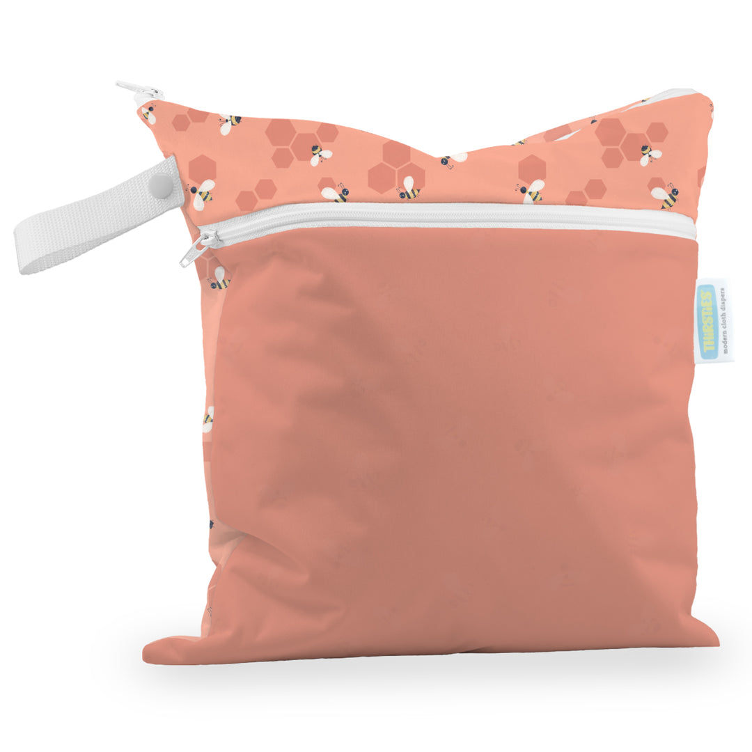 thirsties wet dry cloth diaper bag Let it Bee beep print